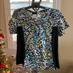 XL Cherokee animal print scrub top.
